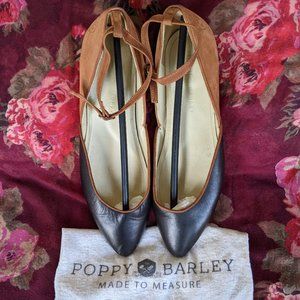 Poppy Barley Black & Tan Leather Mary Jane Flats